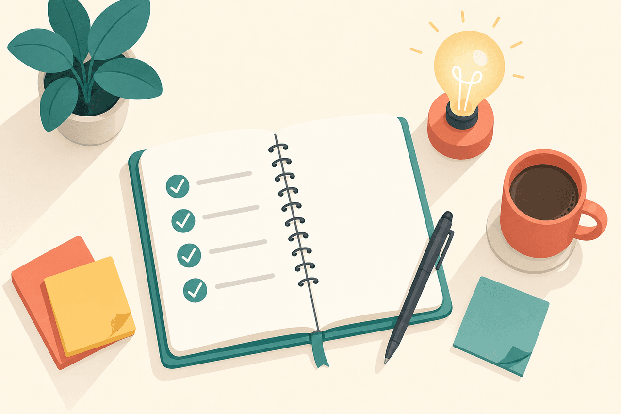 A lightbulb and a checklist of marketing tips